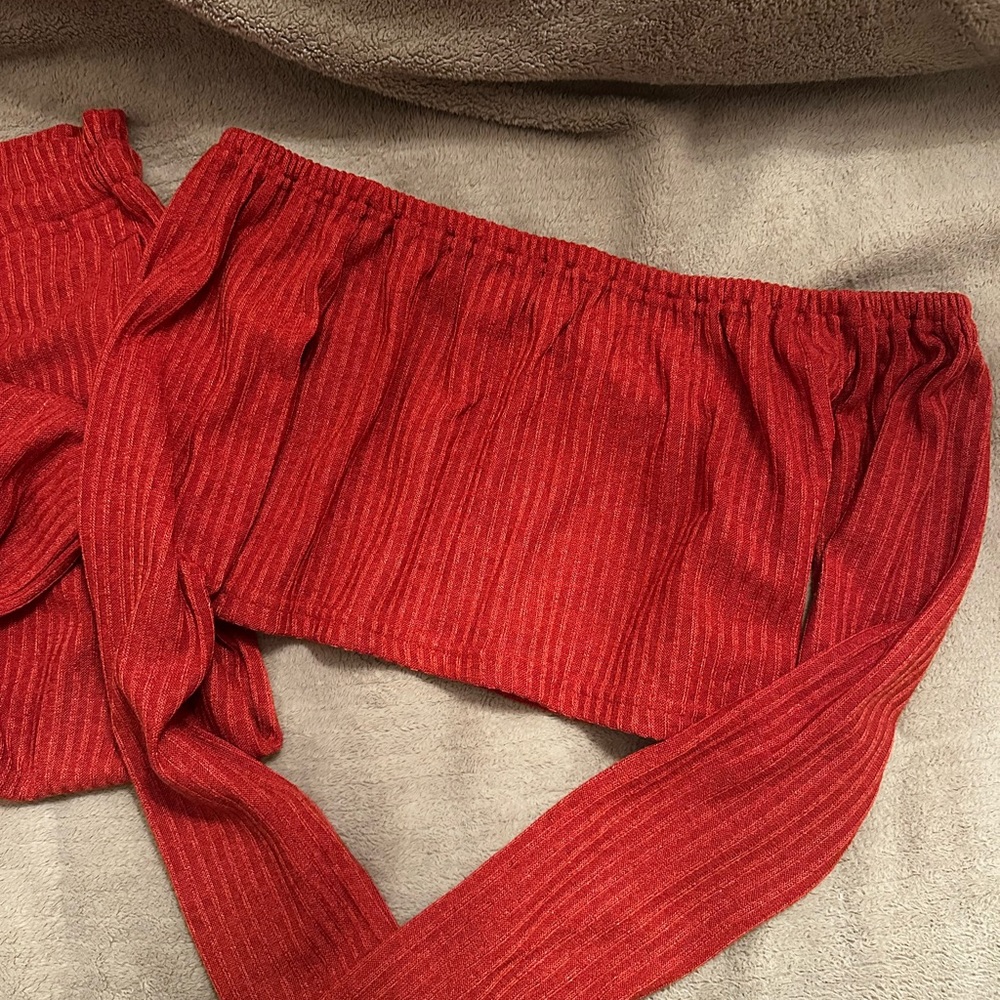 Toby heart ginger set crop top and drawstring pants